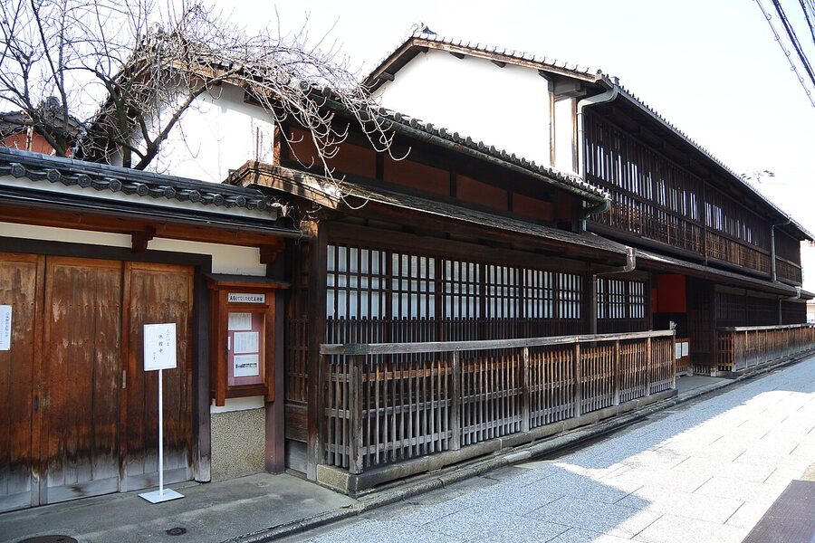 Heritage wooden building in Shimabara district Kyoto