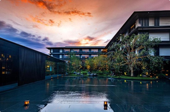 The Mitsui Kyoto exterior at dusk