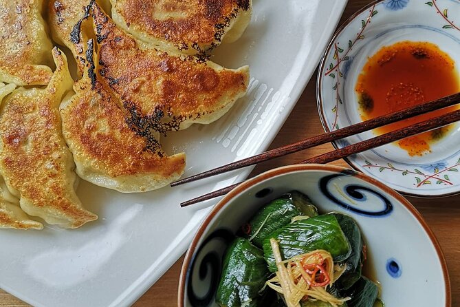 Home style Ramen and Homemade Gyoza in Kyoto - Rolling gyoza wrappers by hand