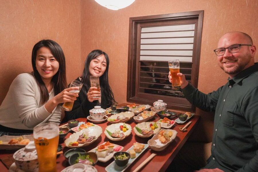 Kyoto: 3-Hour Night Foodie Tour in Gion - The first meal: Kyoto comfort food in a tucked-away restaurant