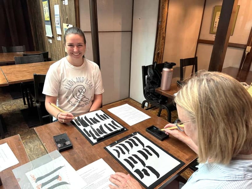 Kyoto: Calligraphy Workshop with Meditation - A Quiet Start Beside the Takase River