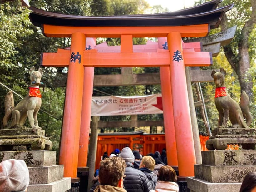 Kyoto: Fushimi Inari Night Walking Tour with Guide - Walking through the lower torii gates