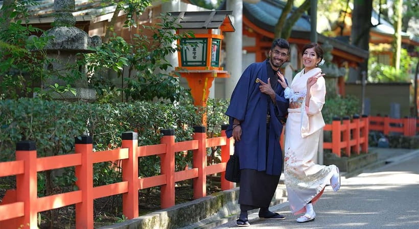 Kyoto Kimono Rental mimosa |Kimono/Yukata Rental Couple Plan - Optional accessories and the real cost