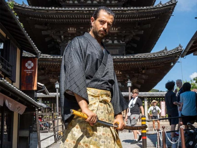 Kyoto Kimono Rental mimosa Samurai Plan|Feel the History - Wearing the sword in public