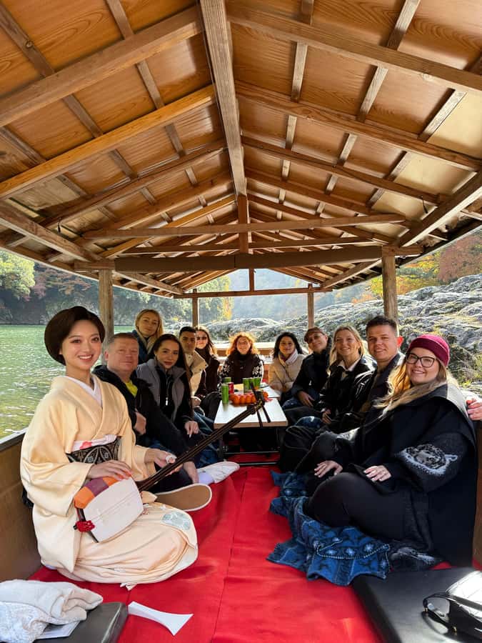 Kyoto: Private Boat Cruise with Shamisen and Games - Seasonal views and photo opportunities