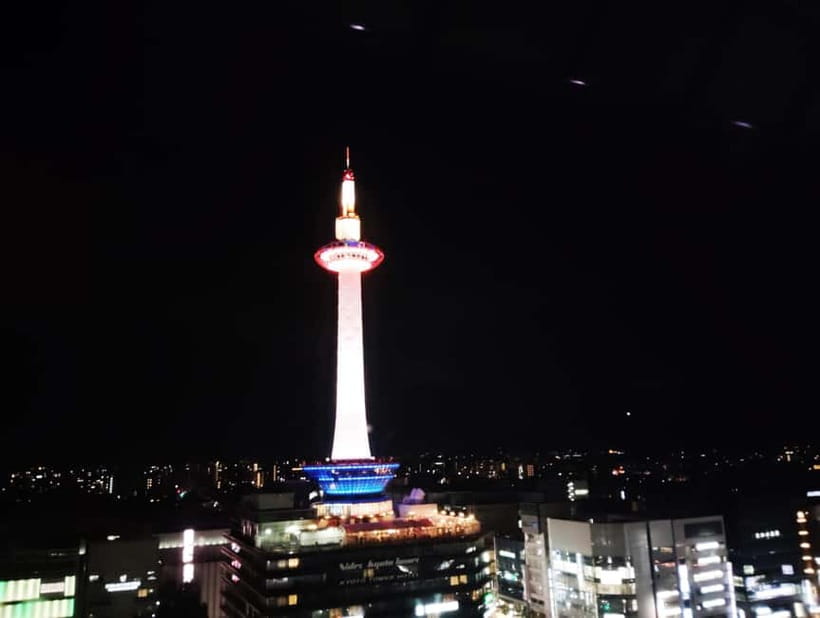 Kyoto: Station and Tower Night Tour with Light Show - Finding the geometric light show