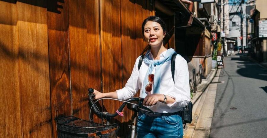 Pedal through Kyoto's Past: A Biking Odyssey - Riding toward Kyoto’s historic core