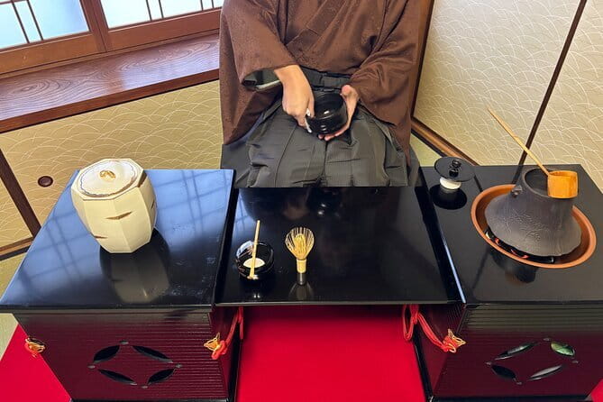 Tea Ceremony in 150 Years Old Townhouse with Tables and Chairs - Watching the tea master prepare matcha